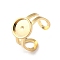 201 Stainless Steel Pad Ring Settings, with 201 Stainless Steel Tray, Round, Real 18K Gold Plated, Inner Diameter: 18mm, Tray: 10mm.