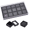 BENECREAT 15 Pack Gemstone Display Box Black Acrylic Diamond Display Case Jewelry Box with Clear Glass Window for Treat, Gems, Coins, Diamond, Gift Packing, 1.1x0.7inch