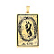 201 Stainless Steel Pendants, Laser Engraved Pattern, Tarot Card Pendants, Golden, The World XXI, 40x24x1mm, Hole: 8x4mm