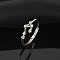 Constellations Rhodium Plated 925 Sterling Silver Micro Pave Clear Cubic Zirconia Adjustable Rings for Women, Libra, 6.5mm, Inner Diameter: 16mm