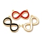 Brass Enamel Pendants, Infinity Charms, Rack Plating, Long-Lasting Plated, Cadmium Free & Lead Free, Real 18K Gold Plated, Mixed Color, 9.5x16x2mm, Hole: 1mm
