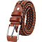 Braided Imitation Leather Chain Belts, with Alloy Clasps, Peru, 44-7/8 inch(114cm)