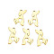 Ion Plating(IP) 201 Stainless Steel Pendants, Dog, Nickel Free, Real 18K Gold Plated, 24.5x16x1.5mm, Hole: 1.8mm