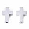 Tarnish Resistant 304 Stainless Steel Beads, Cross, Stainless Steel Color, 14x10x3mm, Hole: 2mm