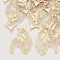 Brass Pendants, Etched Metal Embellishments, Cadmium Free & Nickel Free & Lead Free, Goldfish, Light Gold, 49x30x0.3mm, Hole: 1.4mm