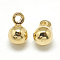 Brass Charms, Cadmium Free & Nickel Free & Lead Free, Round, Real 18K Gold Plated, 7x4.7mm, Hole: 1mm