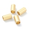 Brass Beads, Long-Lasting Plated, Tube, Matte Style, Real 18K Gold Plated, 7x4mm, Hole: 3mm