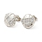 Clear Cubic Zirconia Flower Stud Earrings, Rack Plating Brass Earrings for Women, Lead Free & Cadmium Free, Platinum, 13x13mm