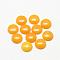 Natural White Jade Cabochons, Dyed, Half Round/Dome, Gold, 10x4~5mm