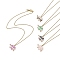 5Pcs 5 Color One Arrow Through the Heart Alloy Enamel Pendant Necklaces Set, Word Love 304 Stainless Steel Jewelry for Valentine's Day, Mixed Color, 17.32 inch(44cm), 1Pc/color