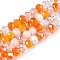 Electroplate Glass Beads Strands, Faceted(32 Faceted), Rondelle, Dark Orange, 5.5~6x4.5~5mm, about 84~87pcs/strand, 16.34~17.6''(41.5~44cm)