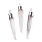 Natural Quartz Crystal Brass Pointed Pendants, Rock Crystal, Cadmium Free & Lead Free, Bullet Shaped, Silver Color Plated, 33~37x4~5mm, Hole: 2mm
