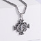 Creative Men's Saint Benedict Exorcism 304 Stainless Steel Pendant Necklaces, Stainless Steel Color