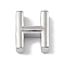 Brass Pendants, Cadmium Free & Nickel Free & Lead Free, Letter Charms, Platinum, Letter H, 8x6.5x3mm, Hole: 1.5mm