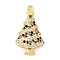 Rack Plating Brass Pave Cubic Zirconia Pendants, Long-Lasting Plated, Cadmium Free & Lead Free, Christmas Tree, Real 18K Gold Plated, 23.5x13x3.5mm, Hole: 1.2mm