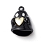 Halloween Spray Painted Alloy Pendants, Ghost Charm, Black, 20x15x9mm, Hole: 1.5mm