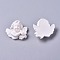 Resin Pendants, with Platinum Plated Iron Screw Eye Pin Peg Bails, Angel, White, 30.5x30.5x13.5mm, Hole: 1.5mm