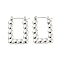 Non-Tarnish Rectangle Bubble 304 Stainless Steel Hoop Earrings for Women, Stainless Steel Color, 26x19x2.5mm
