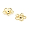 Brass Bead Caps, 5-Petal Flower, Real 18K Gold Plated, Golden, 9x9x2mm, Hole: 1.8mm
