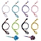 16Pcs 8 Style Adjustable Braided Waxed Cord Macrame Pouch Necklace Making, Interchangeable Stone, with Wood Beads, Mixed Color, 65cm, 2pcs/style