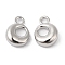 Brass Charms, Real Platinum Plated, Letter O, 13.5x10x4.5mm, hole: 2.5mm