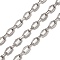 304 Stainless Steel Hexagon Link Chains, Unwelded, Stainless Steel Color, 8x6x1.4mm