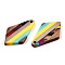 Transparent Resin & Walnut Wood Pendants, Kite Charm, Yellow, 33.5x20.5x3.5mm, Hole: 2mm