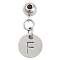 Anti-Tarnish 304 Stainless Steel Pendants, Flat Round with Letter F Charm, Stainless Steel Color, Flat Round: 10x1mm Hole: 1mm; Ball: 9x5x6mm, Hole: 2mm; Jump Ring: 5x0.8mm, Inner Diameter: 3.5mm