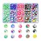 385Pcs 15 Style ABS Plastic Imitation Pearl & Transparent Crackle Acrylic Beads, Round, Mixed Color, 7.5~10x7~10mm, Hole: 1~2mm
