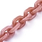 Transparent Acrylic Handmade Cable Chain, Oval, Salmon, 19x14.5x4mm, about 39.37 inch(1m)/strand