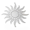 Non-Tarnish 201 Stainless Steel Links Connector Charms, Sun Links, Etched Metal Embellishments, Stainless Steel Color, 84x73x0.3mm, Hole: 1.8mm