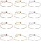 Brass Slider Bracelets Making, with Cubic Zirconia, Box Chains, Long-Lasting Plated, Mixed Color, 9.4 inch(24cm), 1mm, Hole: 1.5mm, 3 colors, 4pcs/color, 12pcs/box