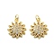 Brass Micro Pave Cubic Zirconia Pendants, Lead Free & Cadmium Free, Long-Lasting Plated, Rack Plating, Real 18K Gold Plated, with Jump Ring, Sun, 18x15x3.5mm, Hole: 3.5mm