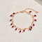 Bohemian Plastic Beaded Charm Bracelets, Alloy Cable Chain Bracelets for Women, Teardrop, Faceted, Red, Inner Diameter: 7-1/8 inch(18cm)