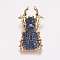 Brass Micro Pave Cubic Zirconia Pendants, Insects, Golden, 30.5x17x6.5mm, Hole: 2x2mm
