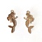 Alloy Enamel Pendants, Mermaid Shape, Dark Khaki, 29x13x2mm, Hole: 1.5mm