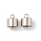 304 Stainless Steel Cord End, Column, Stainless Steel Color, 12.5x11mm, Hole: 2.5mm, Inner Diameter: 10mm