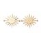 Brass Links connectors, Sun, Real 18K Gold Plated, 27x22x1mm, Hole: 1mm