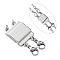 Zinc Alloy Box Magnetic Clasps Converter, Multi-Strand Clasps, Necklace Layering Clasps, Cadmium Free & Lead Free, Rectangle, Platinum, 33x14x4mm