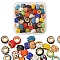 40Pcs Polymer Clay Rhinestone European Beads, with Golden Tone Brass Double Cores, Large Hole Beads, Rondelle, Mixed Color, 11x7mm, Hole: 4.5mm