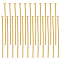 304 Stainless Steel Flat Head Pins, for Jewelry Making, Real 16K Gold Plated, 25x0.7mm, 21 Gauge, Head: 1.5~2mm, about 200pcs/box