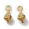 Brass Ice Pick Pinch Bails, Cadmium Free & Lead Free, Flower, Real 24K Gold Plated, 11.5x5x5.5mm, Hole: 1.6mm, Pin: 0.8mm