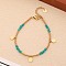 Natural Dyed Amazonite Baeds Stretch Bracelets for Women, with Real 18K Gold Plated Stainless Steel Beads, 6-3/4 inch(17cm)