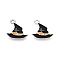 Halloween Theme Alloy Enamel Pendants, Platinum, Hat, 17.5x17x1mm, Hole: 1.6mm