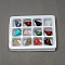 Gemstone Pendants, with Brass Clasps, Mixed Stone, Cone/Spike/Pendulum, Mixed Color, 26x16mm, Hole: 6x2mm, 12pcs/box