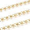 3.28 Feet Handmade Brass Link Chains, with Iron Rings, with Spool, Long-Lasting Plated, Unwelded, Real 18K Gold Plated, Link: 7x1.3mm and 7x7x4mm