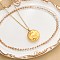 304 Stainless Steel Clear Cubic Zirconia Constellation Pendant Necklaces, Golden, Libra, 15.75 inch(40cm)