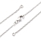 Brass Cable Chain Necklace Making, with 304 Stainless Steel Lobster Clasps, Lead Free & Cadmium Free, Long-Lasting Plated, Rack Plating, Platinum, 16.14 inch(41cm)