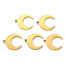 PVD Vacuum Plating 304 Stainless Steel Pendants, Laser Cut, Crescent Moon/Double Horn, Real 18K Gold Plated, 16x15x1mm, Hole: 1.2mm