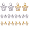 20Pcs 2 Colors Brass Micro Pave Clear Cubic Zirconia Pendants, with Jump Rings, Butterfly, Real Gold Plated & Real Platinum Plated, 10x10x1.5mm, Hole: 3.5mm, 10pcs/color